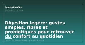 Digestion légère: gestes simples, fibres et probiotiques pour retrouver du confort au quotidien