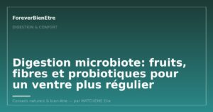 Digestion microbiote: fruits, fibres et probiotiques pour un ventre plus régulier