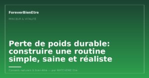 Perte de poids durable: construire une routine simple, saine et réaliste