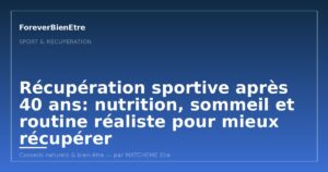 Récupération sportive après 40 ans: nutrition, sommeil et routine réaliste pour mieux récupérer