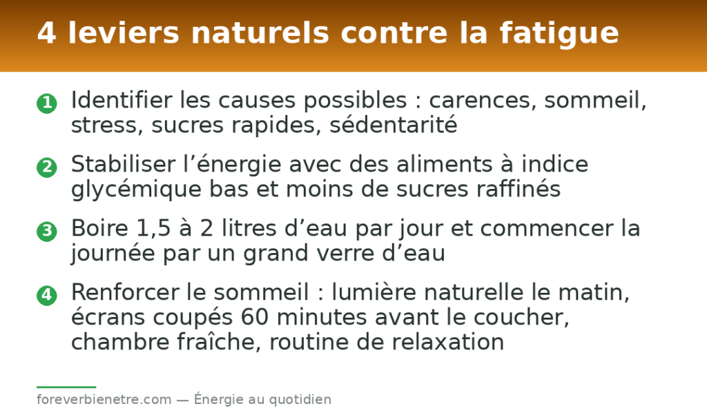 4 leviers naturels contre la fatigue