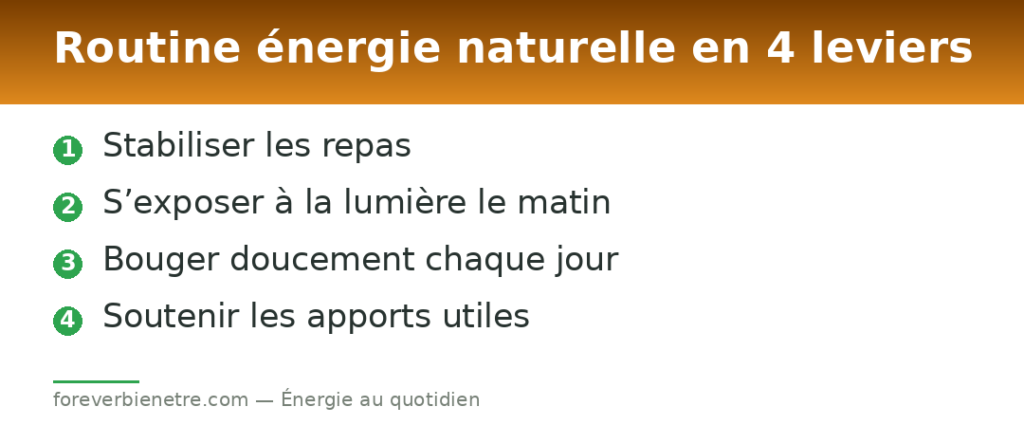 Routine énergie naturelle en 4 leviers