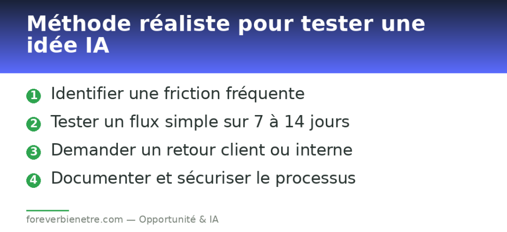 Méthode réaliste pour tester une idée IA