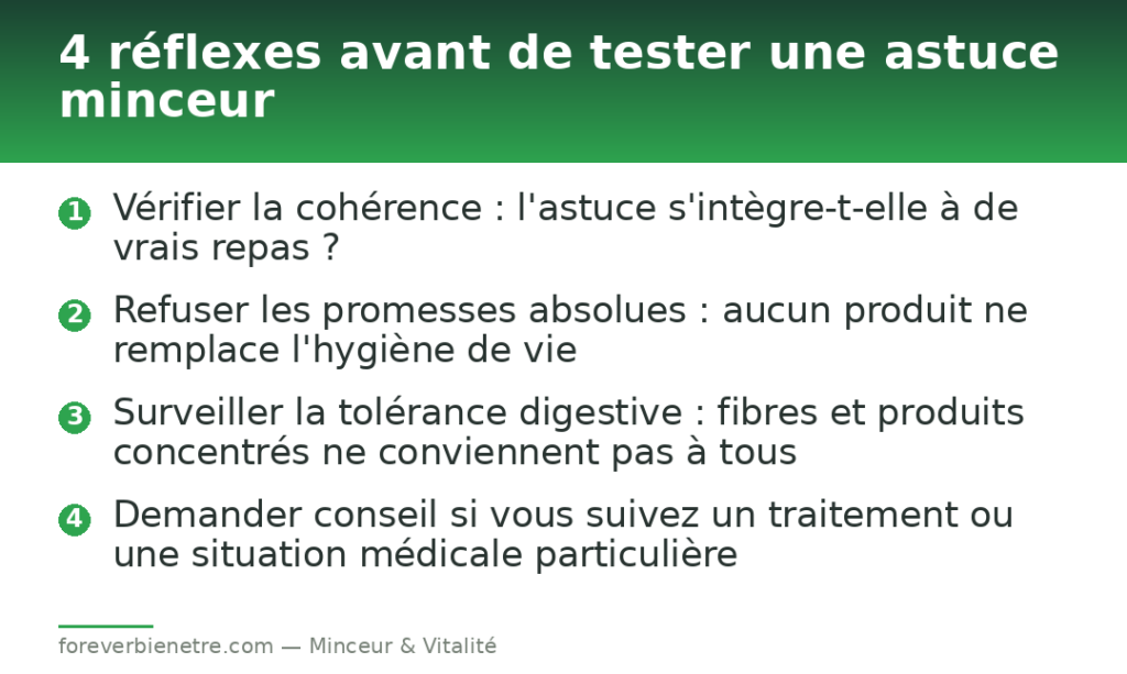 4 réflexes avant de tester une astuce minceur
