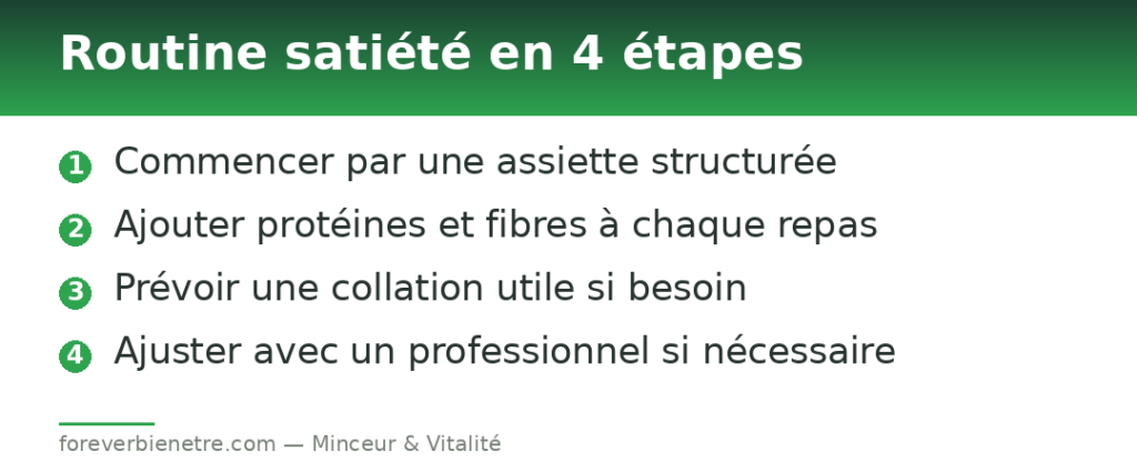 Routine satiété en 4 étapes