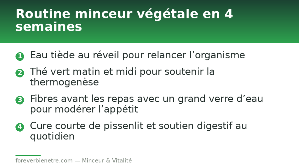 Routine minceur végétale en 4 semaines