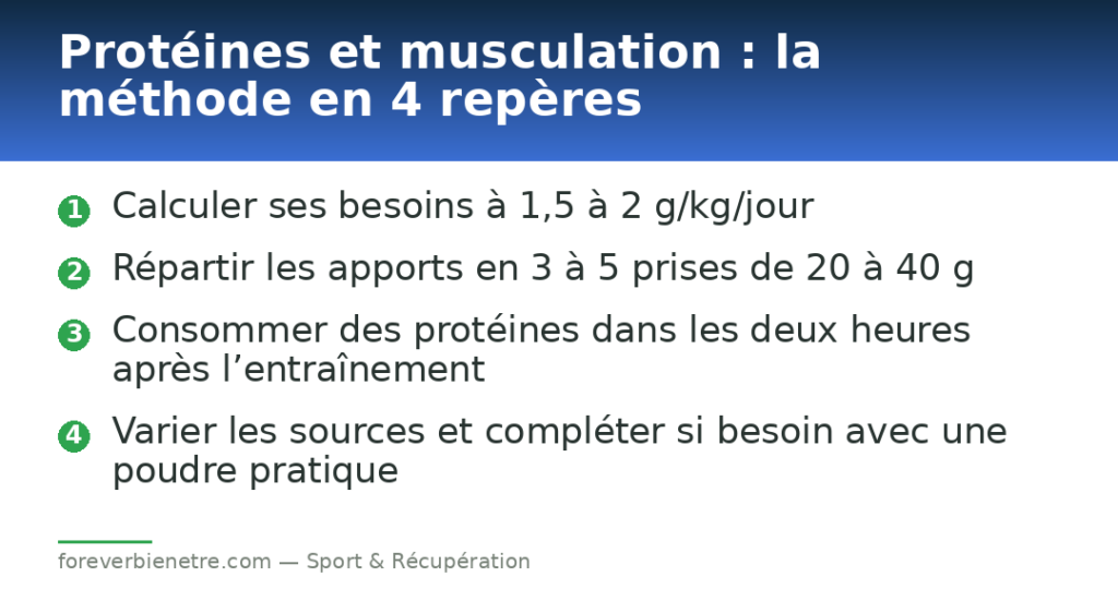 Protéines et musculation : la méthode en 4 repères