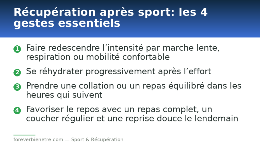 Récupération après sport: les 4 gestes essentiels