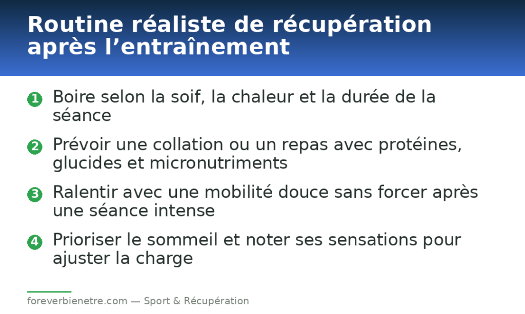 Routine réaliste de récupération après l’entraînement