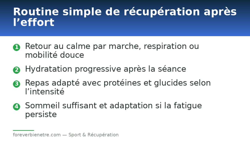Routine simple de récupération après l’effort