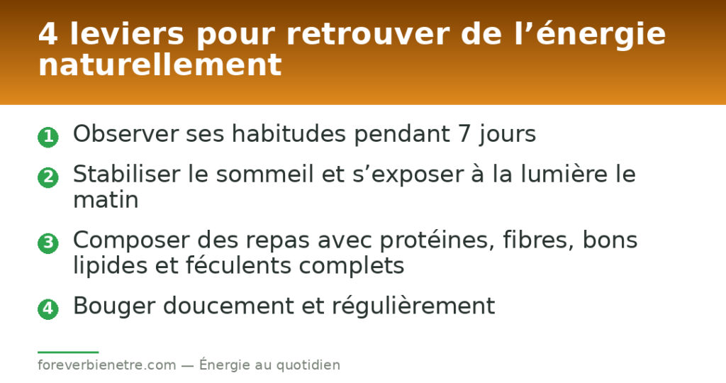 4 leviers pour retrouver de l’énergie naturellement