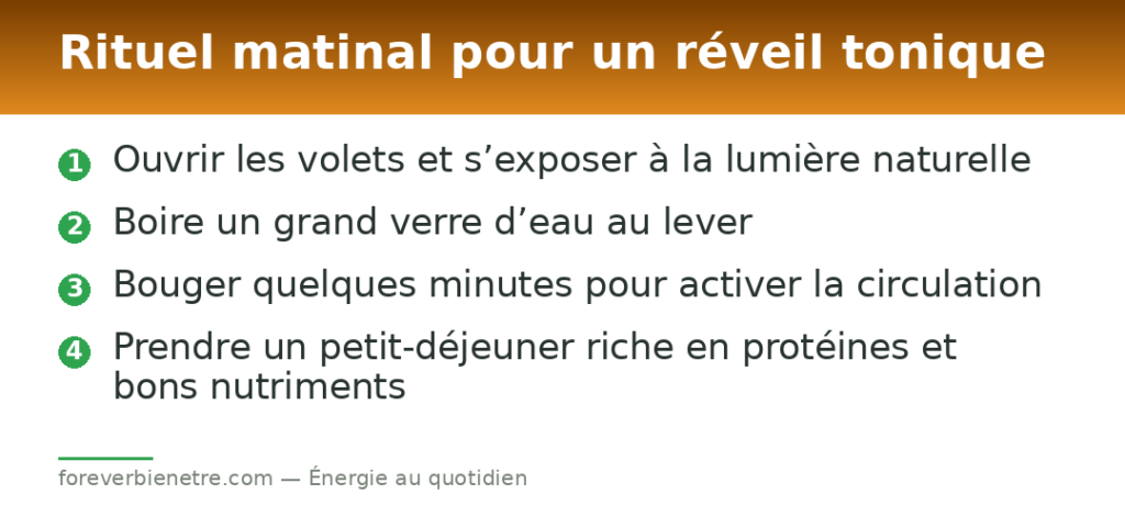 Rituel matinal pour un réveil tonique