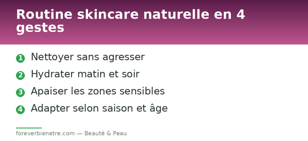 Routine skincare naturelle en 4 gestes