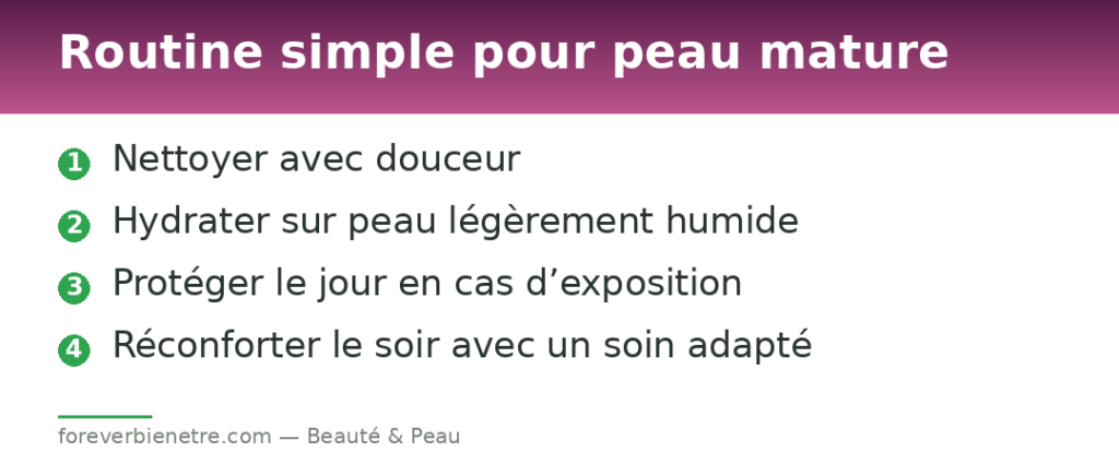 Routine simple pour peau mature