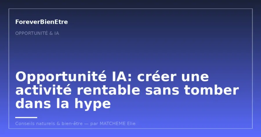 Illustration Opportunité IA : développer son activité Forever avec l’intelligence artificielle : Opportunité IA: créer une activité rentable sans tomber dans la hype