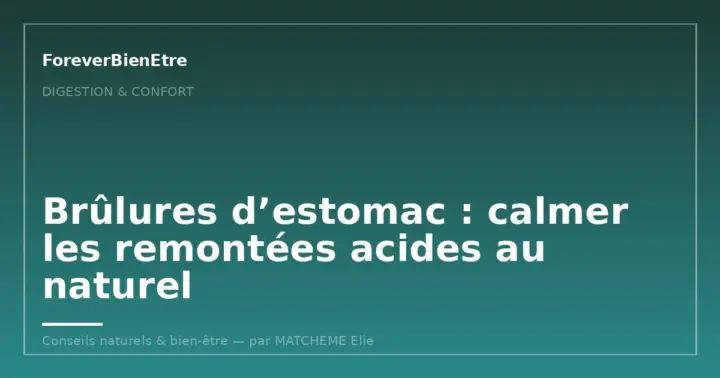 Brûlures d’estomac : calmer les remontées acides au naturel