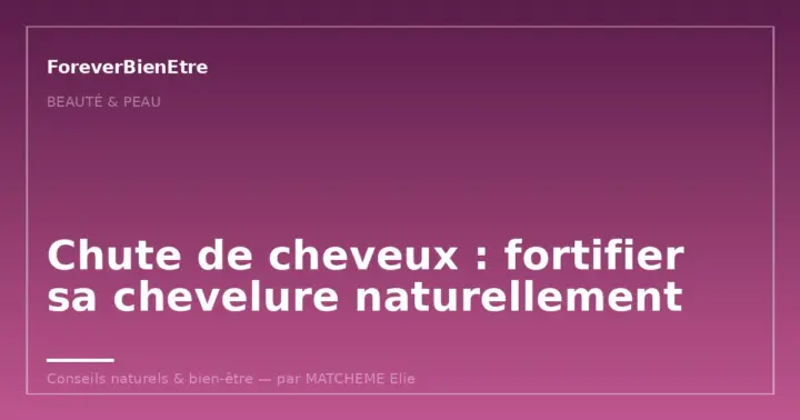 Chute de cheveux : fortifier sa chevelure naturellement